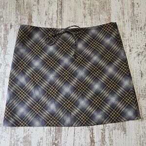 American Eagle Womens Mini Plaid Skirt Size Small Y2K Pull On Blue Drawstring